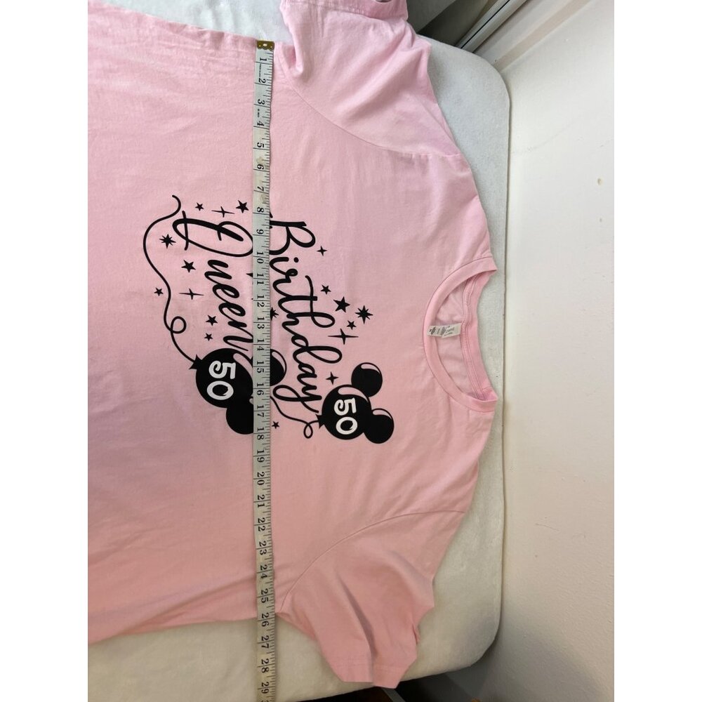 Disney Disneyland 50th Birthday Queen Pink T-shirt 3X Mickey Balloons Celebrate - Picture 4 of 5